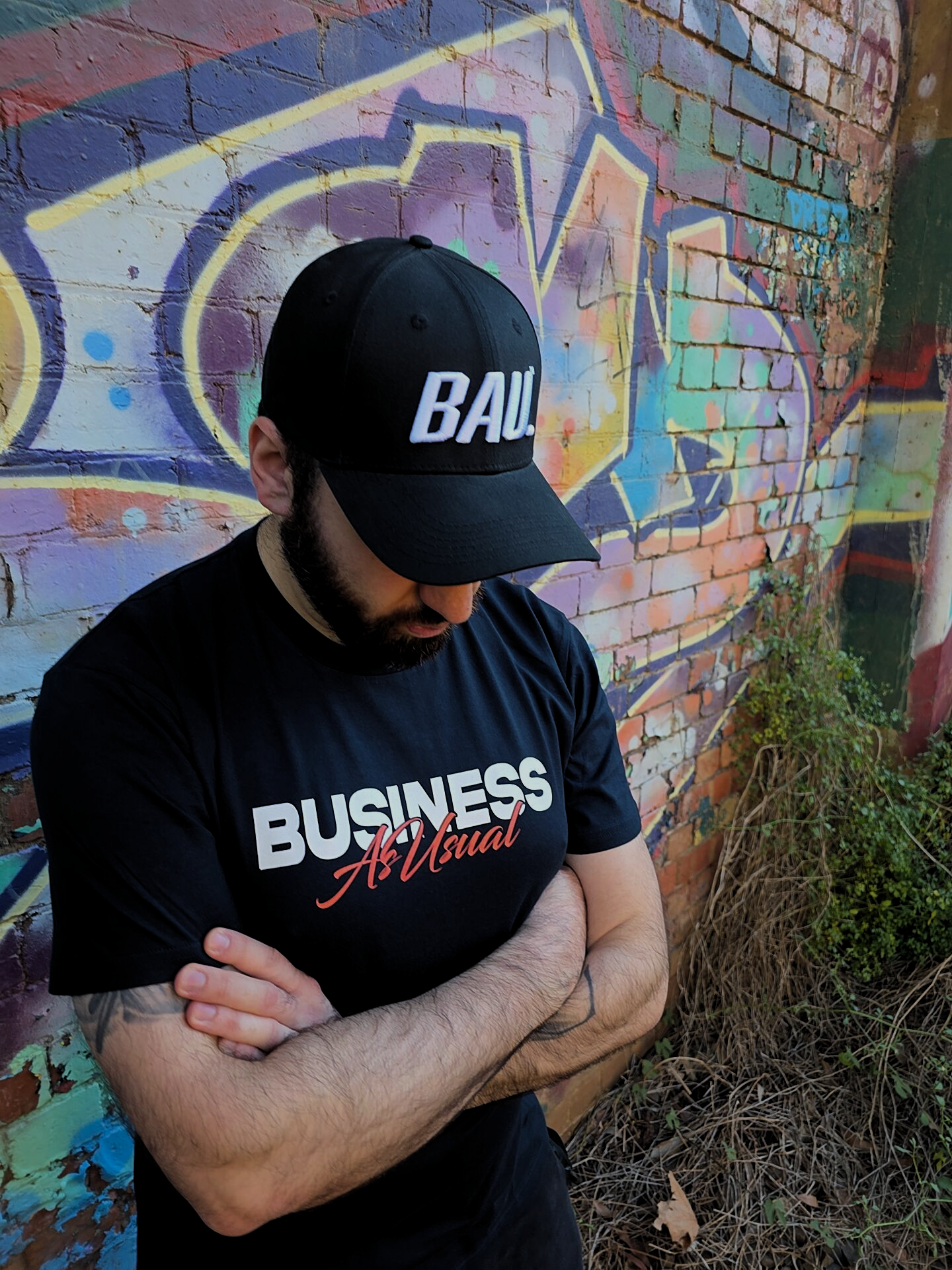 "HEADLINE" T-Shirt - Navy