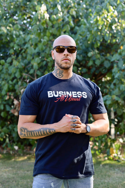 "HEADLINE" T-Shirt - Navy