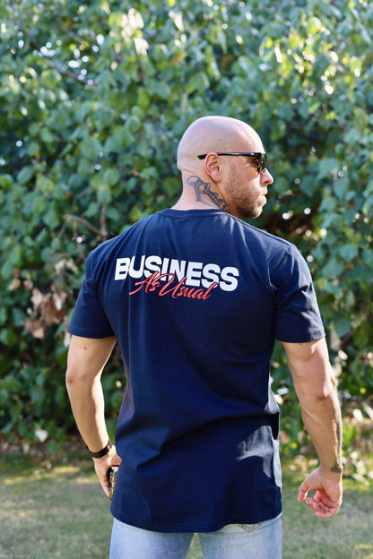 "HEADLINE" T-Shirt - Navy